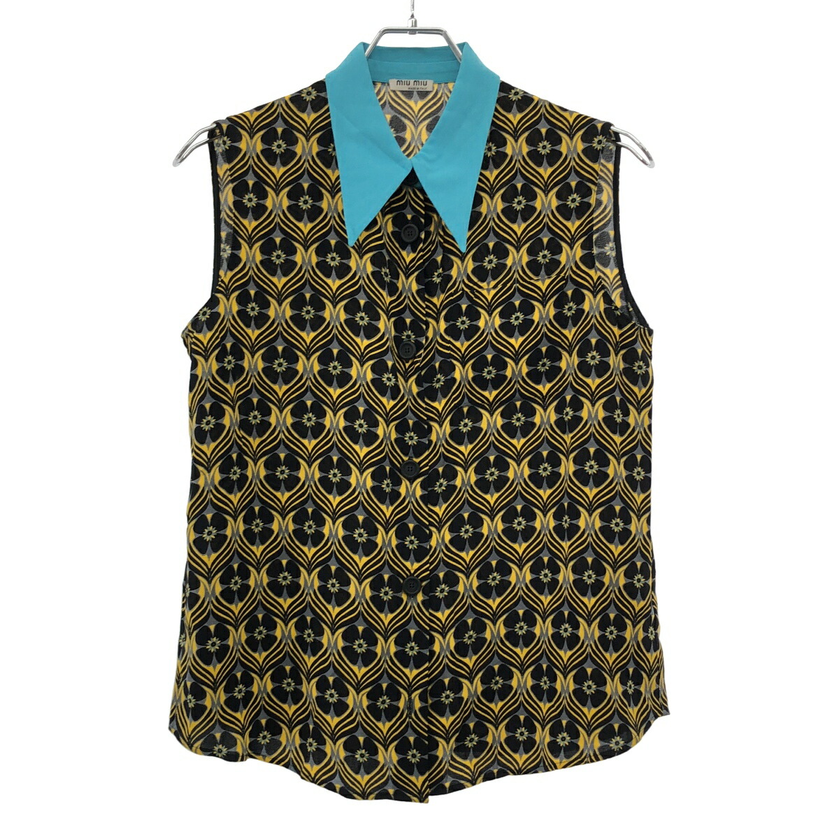 ミュウミュウ　ノースリーブ　ブラウス MIU MIU ミュウミュウ ノースリーブ ブラウス ダブルカラー