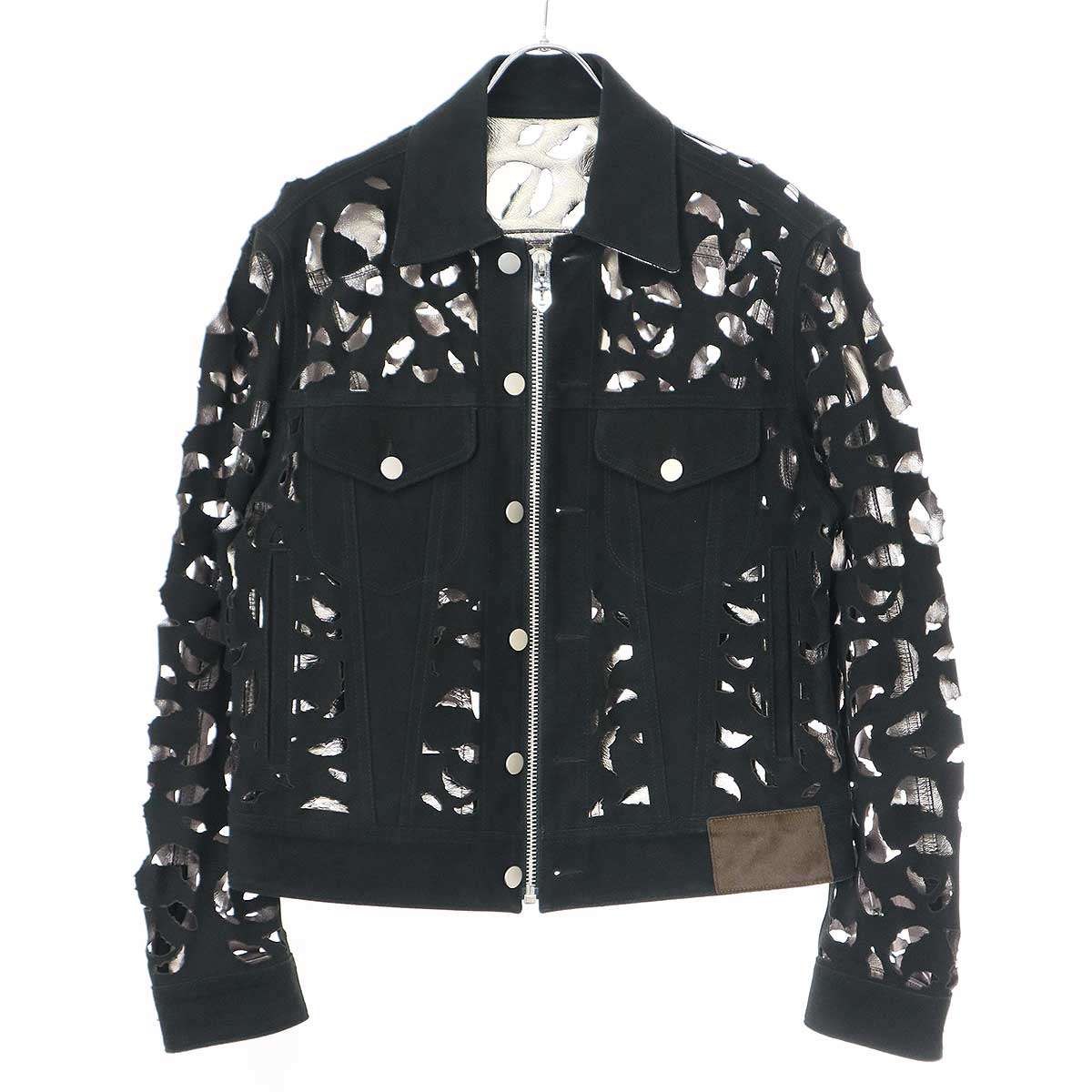 ジャケット・アウター 22AW FLOWER-CUT LEATHER TRUCKER JACKET MASU（エムエーエスユー）の「FLOWER-CUT LEATHER TRUCKER JACKET