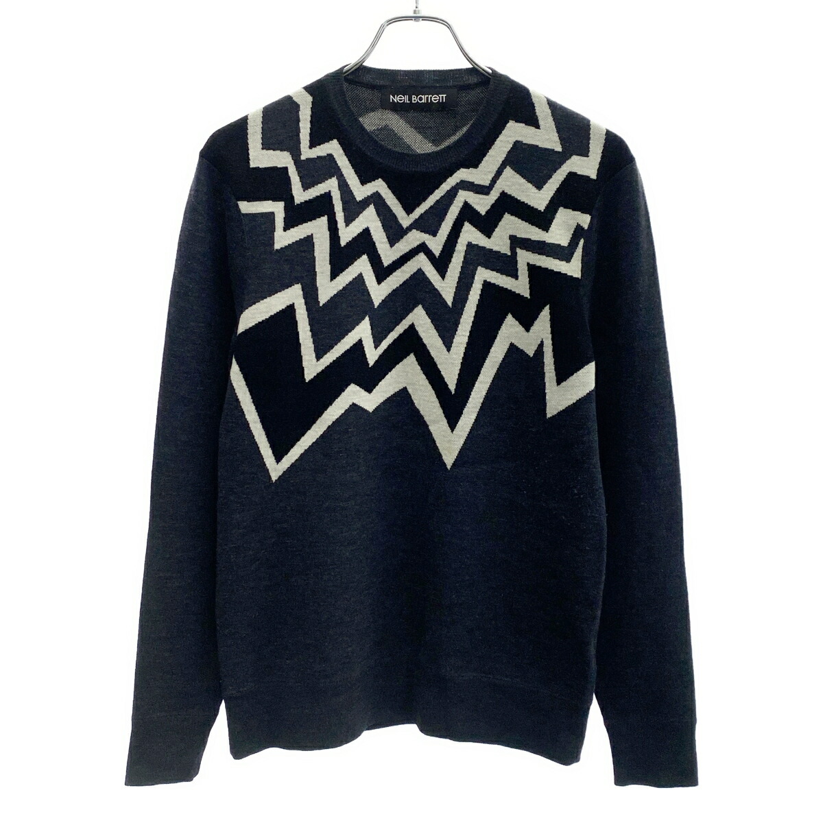 激レア ニールバレット Neil Barrett 幾何柄 スウェット 美品 L Neil Barrett（ニールバレット）Tシャツ・カットソー 黒 サイズ