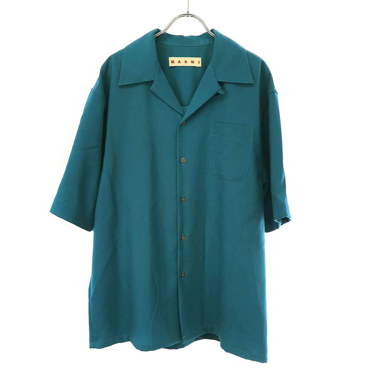MARNI マルニ 24SS トロピカルウールボウリングシャツ CUMU0213A5 TW839 青色 48 【中古】 IT42HU5R51WZ