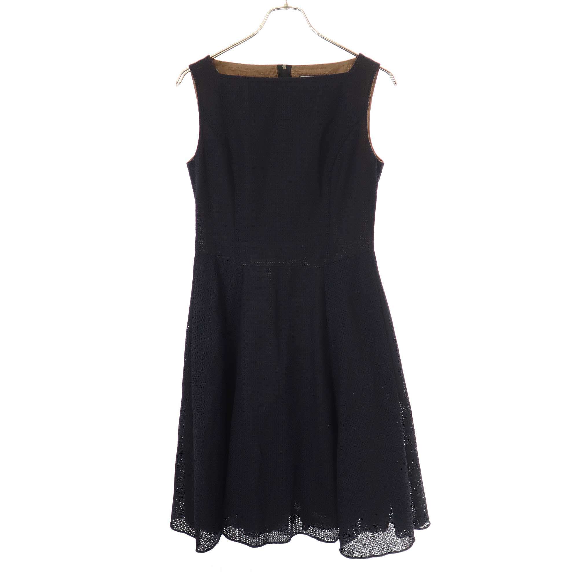 美品★FOXEY/フォクシー ＣＯＬＬＥＣＴＩＯＮ織柄ノースリーブワンピース40 wnc デイジーリンフォーフォクシー DAISY LIN for FOXEY