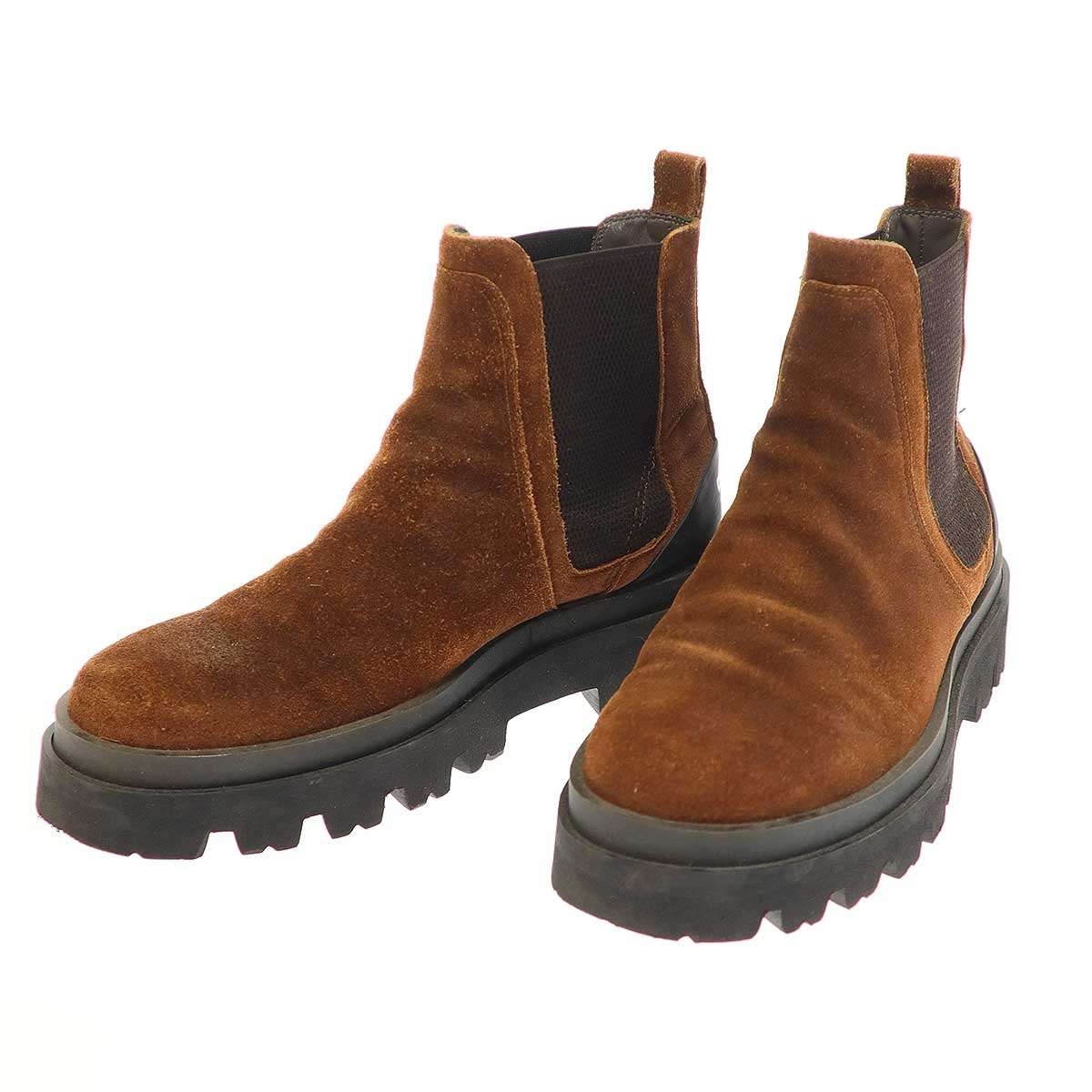 保存袋付き美品✨セルジオロッシ スウェードブーツ 黒×ゴールド 38 保存袋