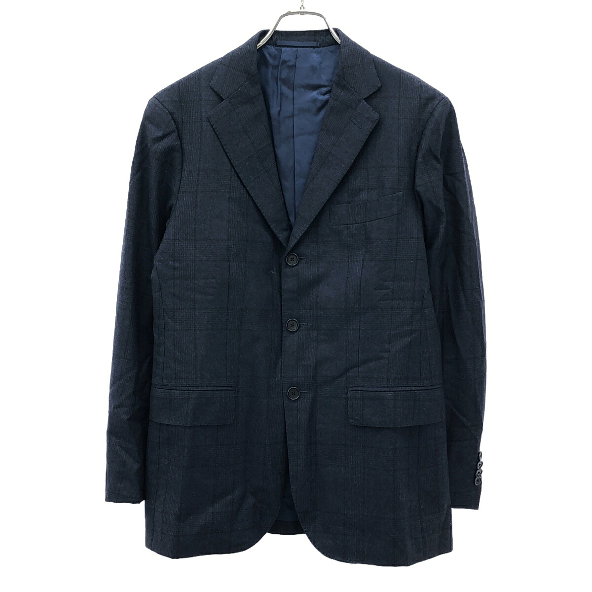 UNITED ARROWS ユナイテッドアローズ フランネル チェック3Bジャケット&スラックスパンツ セットアップスーツ 1123-161-4724 ネイビー 46 【中古】 IT2P0Q7DWD7C｜MODESCAPE 店 7,473円