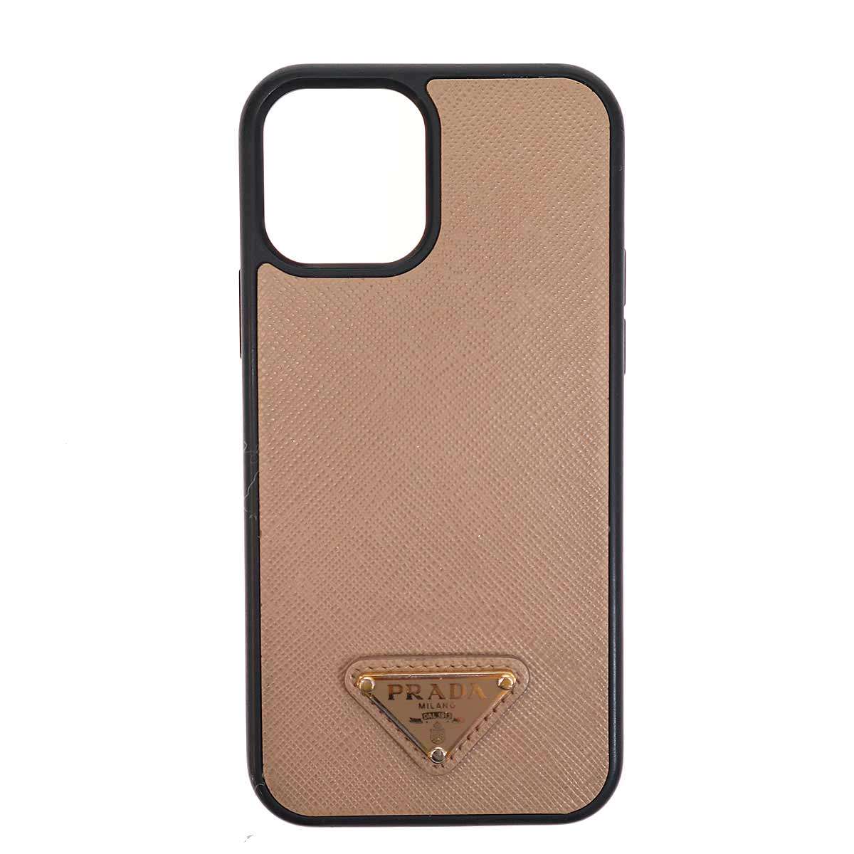 【美品】プラダ スマホケース iPhone12 トライアングルロゴ 1ZH133 プラダ ケース 偽物】NEW♪ロゴ付きiPhone12/12Pro/ ケース