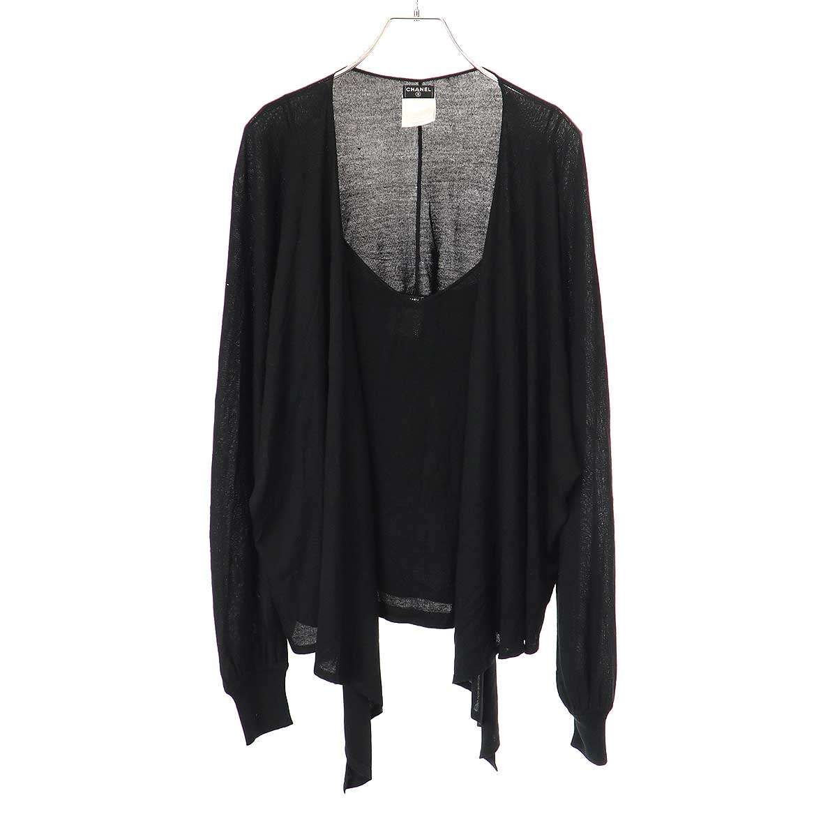 CHANEL シャネル 2006AW ジレー\u0026キャミソール 合奏団 P28481K00073 黒いこと 42 【中古】 IT886PHQQH1S