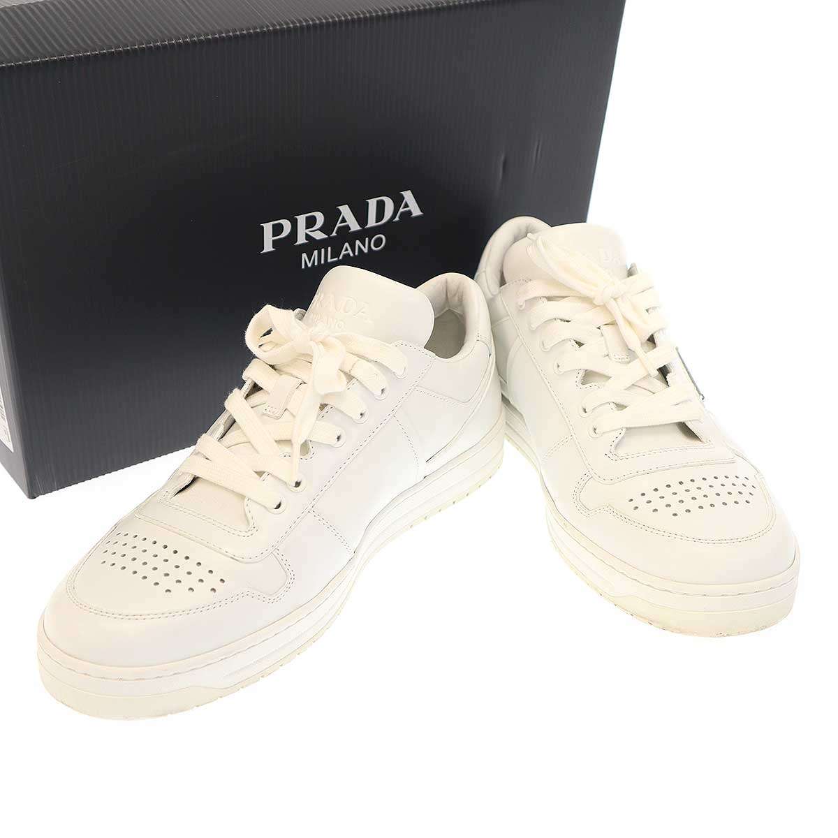 プラダPrada　厚底 レザー ローカット スニーカー 1E536L ホワイト 楽天市場】【プラダ】Prada 厚底 レザー ローカット スニーカー