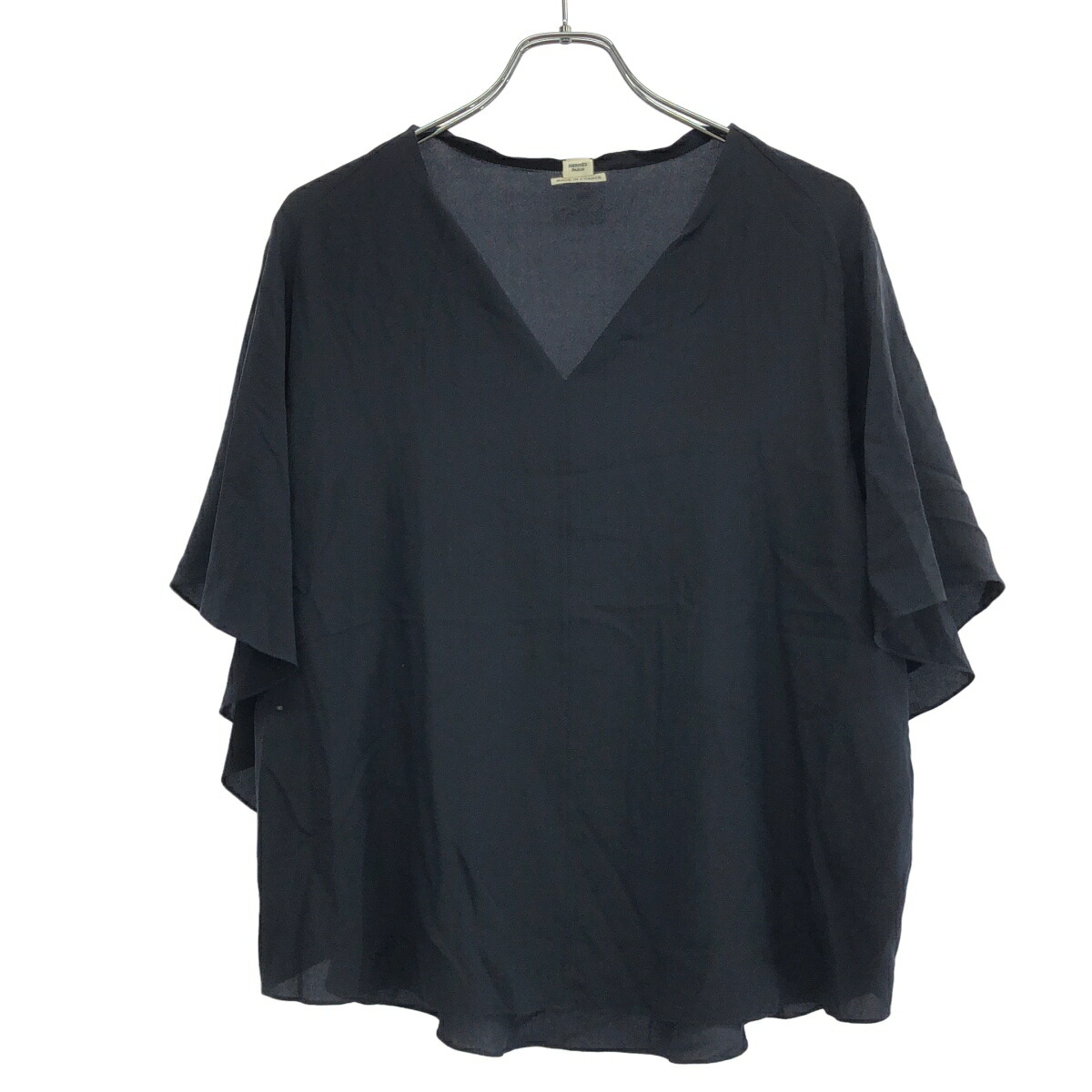 HERMES エルメス プルオーバーシルクトップス  ネイビー 42 【中古】 ITE08ZP3BH2O