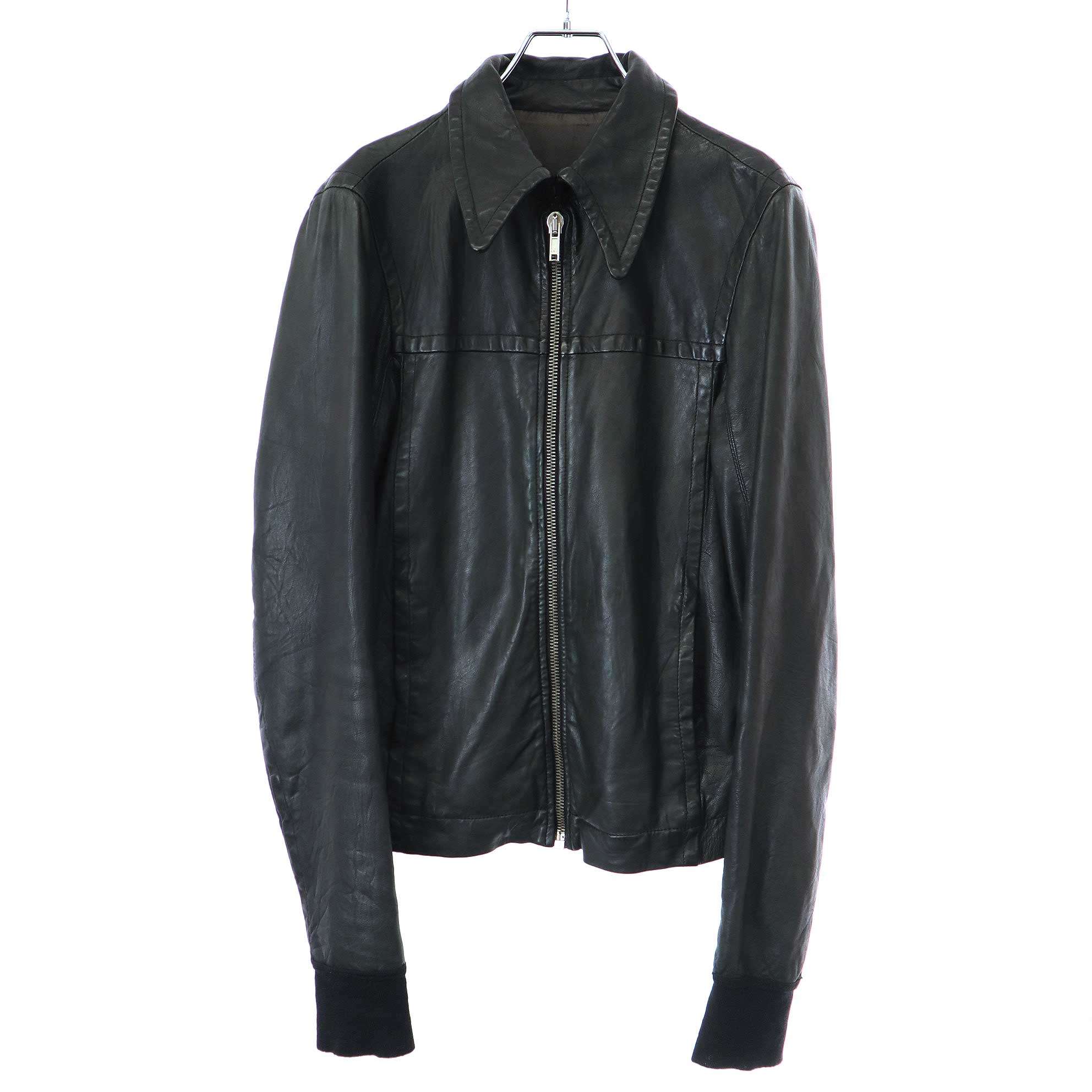 ▼Rick Owens リックオウエンス　レザージャケット　ラムレザー　ジップ 楽天市場】Rick Owens【リックオウエンス】 国内正規 RU4761 黒