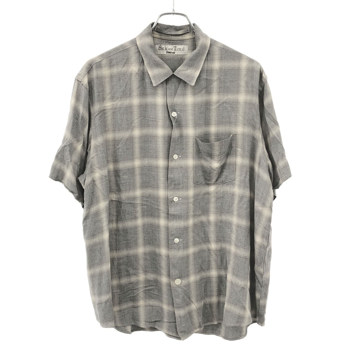 sick abd Tired シックアンドタイランド HALF SLEEVE SHIRTS オンブレチェックシャツ  薄墨色 2 【中古】 IT1BWW8ZL8SZ