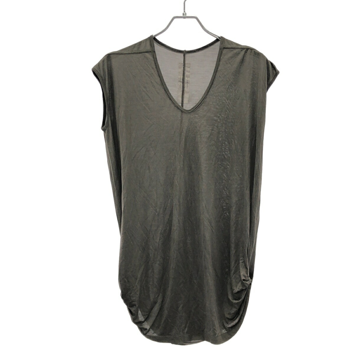 RICK OWENS ラウンドネック ノースリーブ Rick Owens ラウンドネック ノースリーブトップ | ブラック