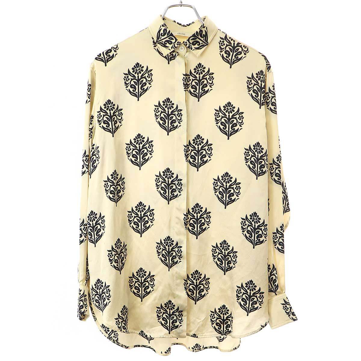 楽天市場】CELINE セリーヌ Triomphe Frill Blouse クレープ ド シーヌ