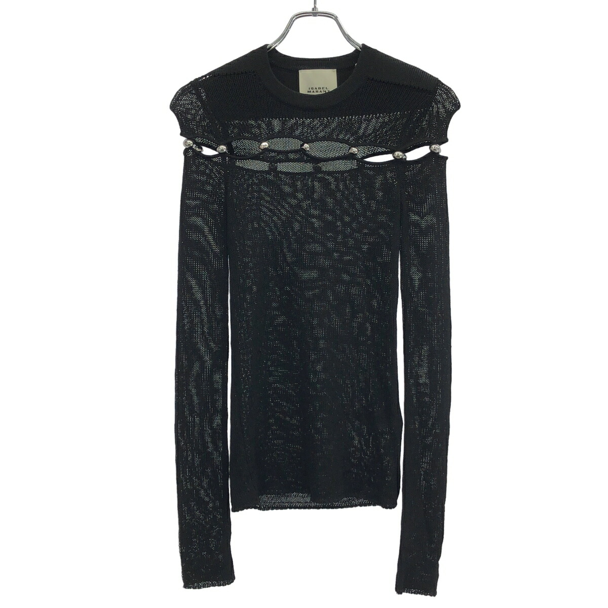 ISABEL MARANT イザベルマラン 25SS Elsie Sweater デザインニットセーター PU0669FA-C2L01I ブラック 38 【中古】 ITEC3AV6KUJ9