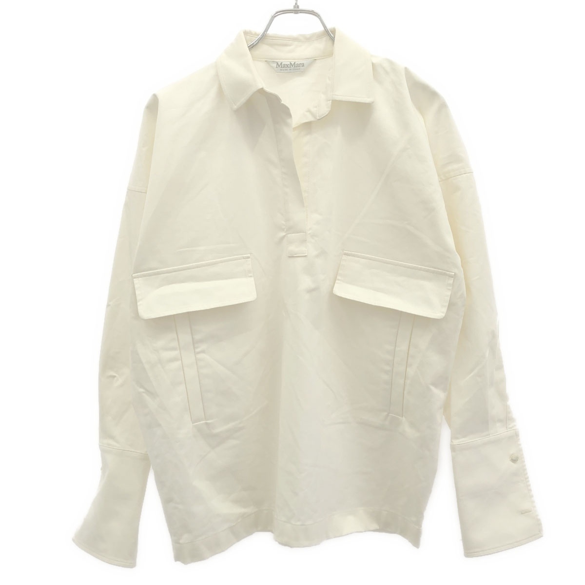 MaxMara マックスマーラ プルオーバーブラウスシャツ ホワイト 【中古】 ITQLNKFLU4X6｜MODESCAPE 店 9,882円