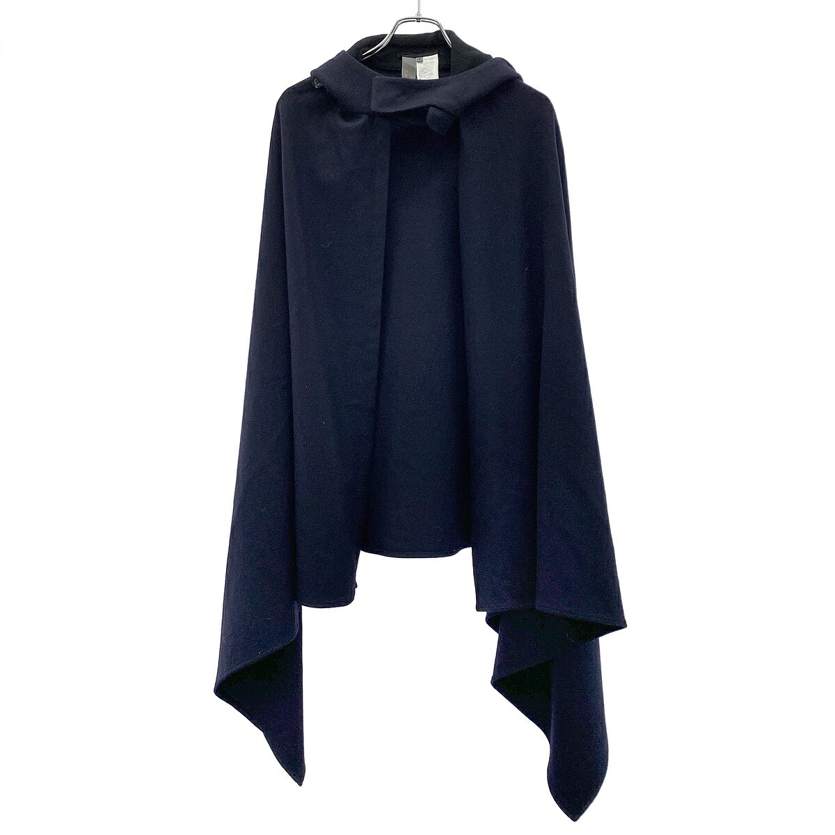 YOHJI YAMAMOTO +NOIR ヨウジヤマモト プリュスノアール 15AW 羊毛フランネル フーデッド ケープ厚地の外套 ポンチョ NY-C33-113 米国海軍 1 【中古】 ITPFH90ULMJS