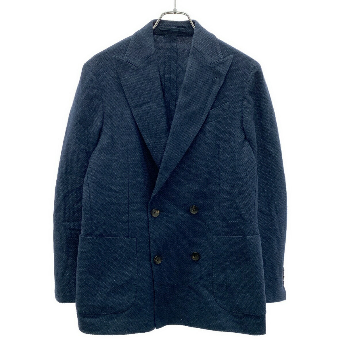 LARDINIリネンシルク混テーラードジャケット46ラルディーニヘリンボーン LARDINIリネンシルク混テーラードジャケット46ラルディーニ