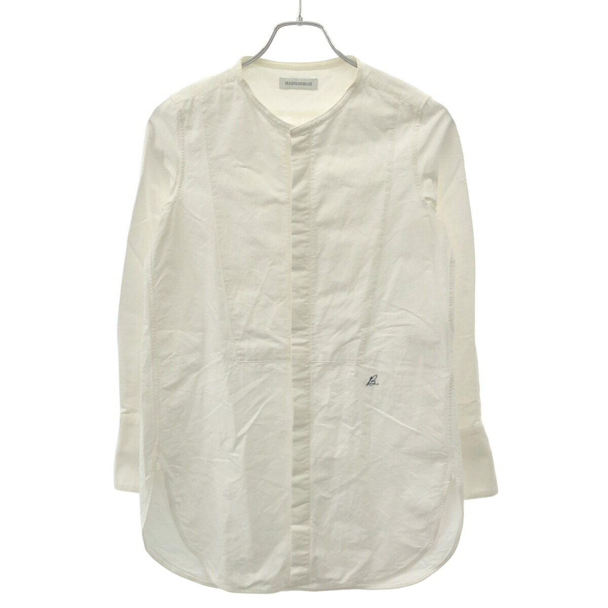 MADISON BLUE マディソンブルー 24SS NO COLLAR LONG SH OX ノーカラーチュニックシャツ MB241-5006 ホワイト 01 【中古】 ITYY8YV2XQ84