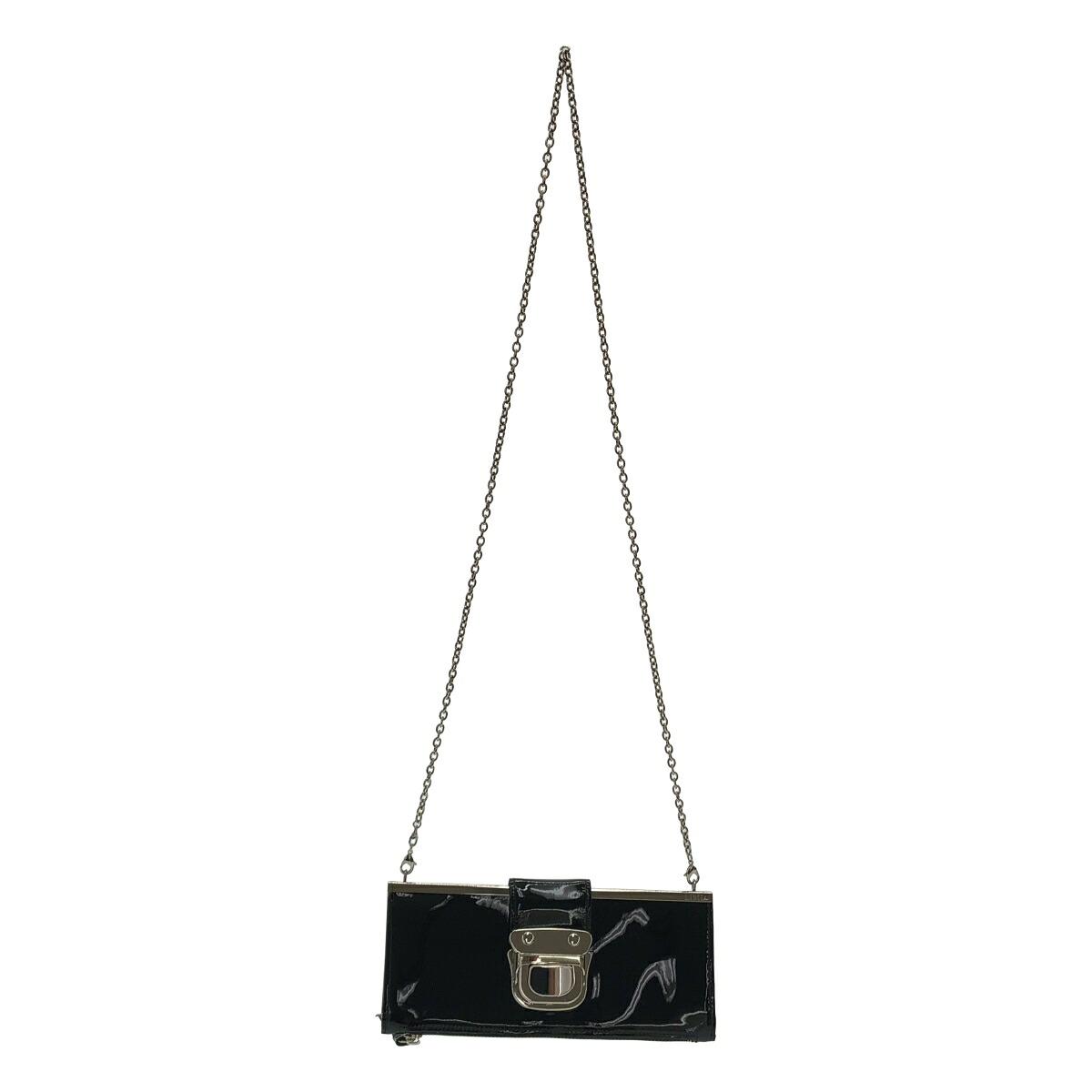 LIMI feu リミフゥ パテントチェーンショルダーウォレット ブラック 【中古】 ITC9QAYXRK2T|MODESCAPE 店