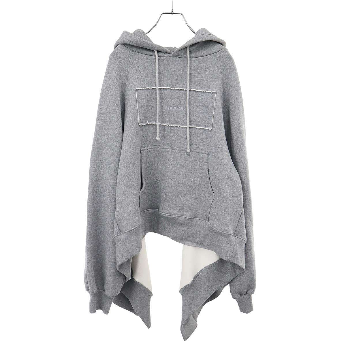 ALAINPAUL アランポール Open Back Hoodie オープンバックパーカー グレー ホワイト M 【中古】 ITQO529EOQWI|MODESCAPE 店
