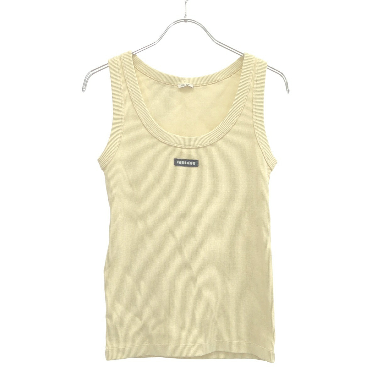 楽天市場】【中古】MIU MIUポプリン トップ ロゴ刺繍 ショートタンク