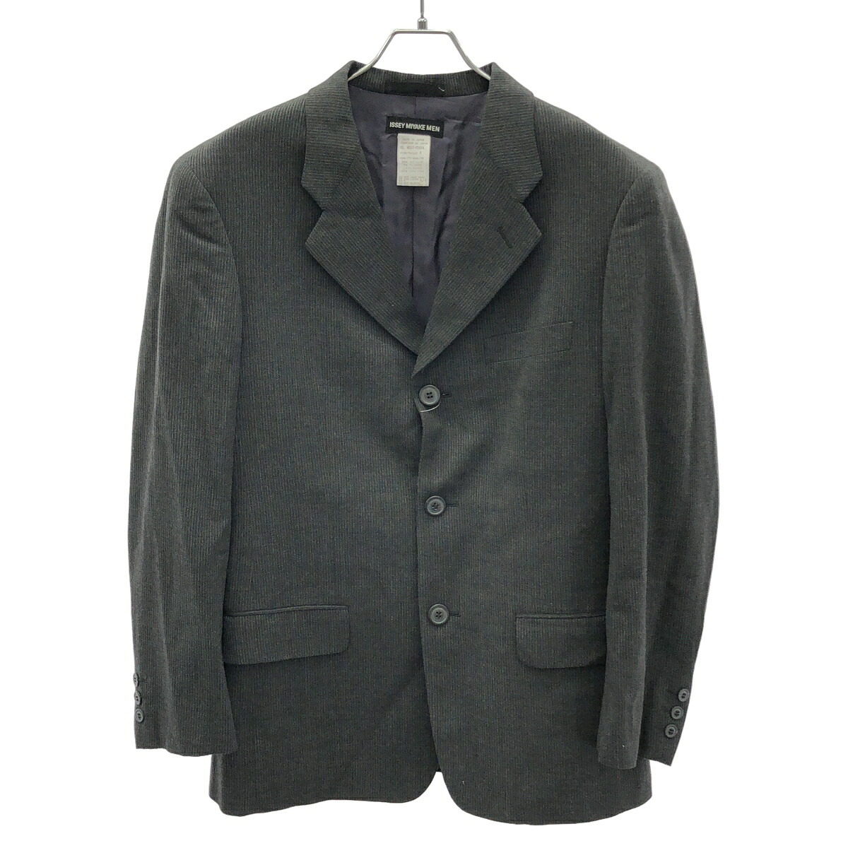 ISSEY MIYAKE MEN イッセイミヤケ メン ストライプセットアップスーツ ME87-FD004 ME-FF007 グレー S 【中古】 IT71KK2HGFHK｜MODESCAPE 店