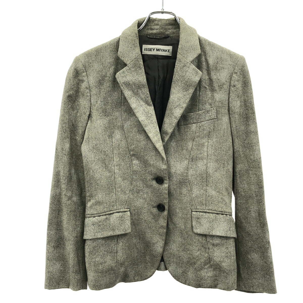ISSEY MIYAKE イッセイミヤケ カシミヤ混2Bジャケット&スカート セットアップ IM53FD553/IM53FG509 グレー 2 【中古】 ITQLFZ5E52F4｜MODESCAPE 店