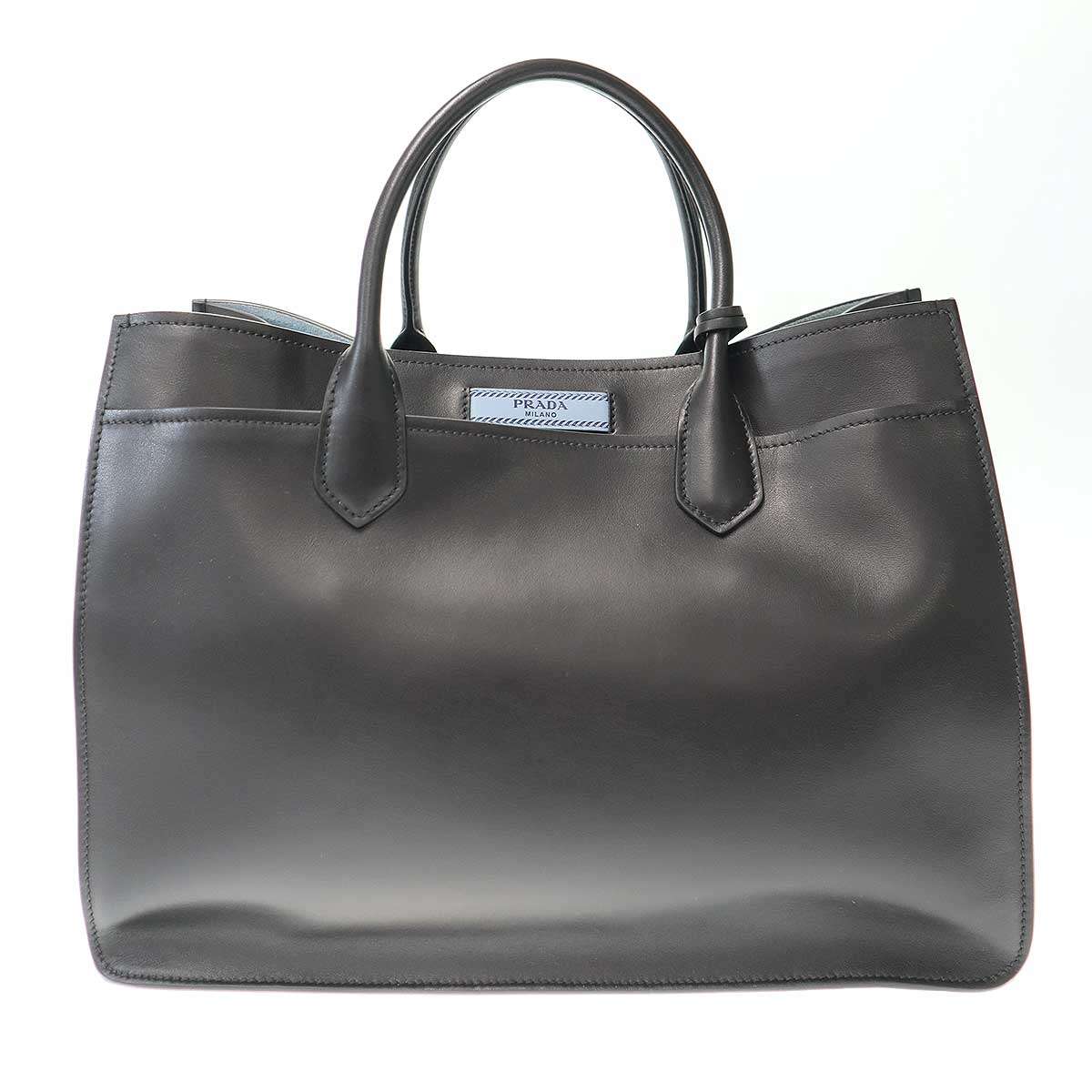 PRADA プラダ CITY CALF 2WAY なめし革ショルダーバッグ 1BA176 黒いこと  【中古】 ITA7L05D8X7O