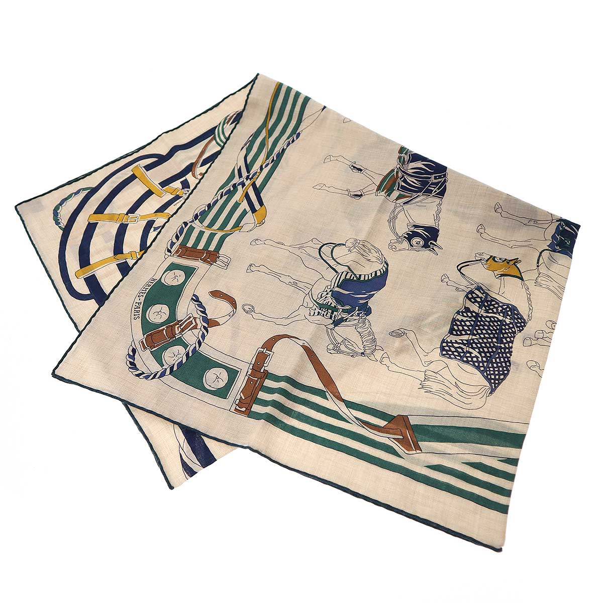 楽天市場】【未使用品】 エルメス スカーフ カレH 100 RONDS DE MARCHE