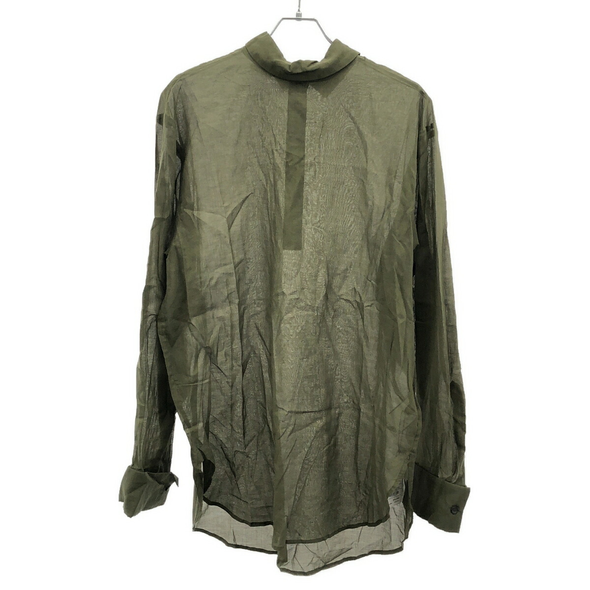 DRIES VAN NOTEN ドリスヴァンノッテン 25SS CORSINO 1160 M.W. SHIRT バックボタン シアープルオーバーシャツブラウス 251-020704-1160-606 カーキ M 【中古】 ITV3IZYTVGG8|MODESCAPE 店