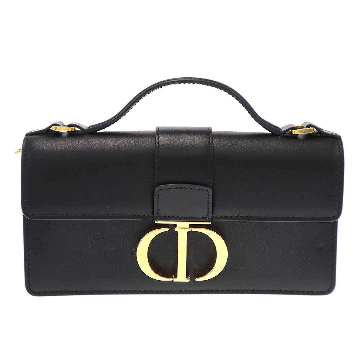 Christian Dior ディオール Miss Montaigne ミニショルダーバッグ スムースカーフスキン  黒いこと  【中古】 ITSOOUDZZSRC