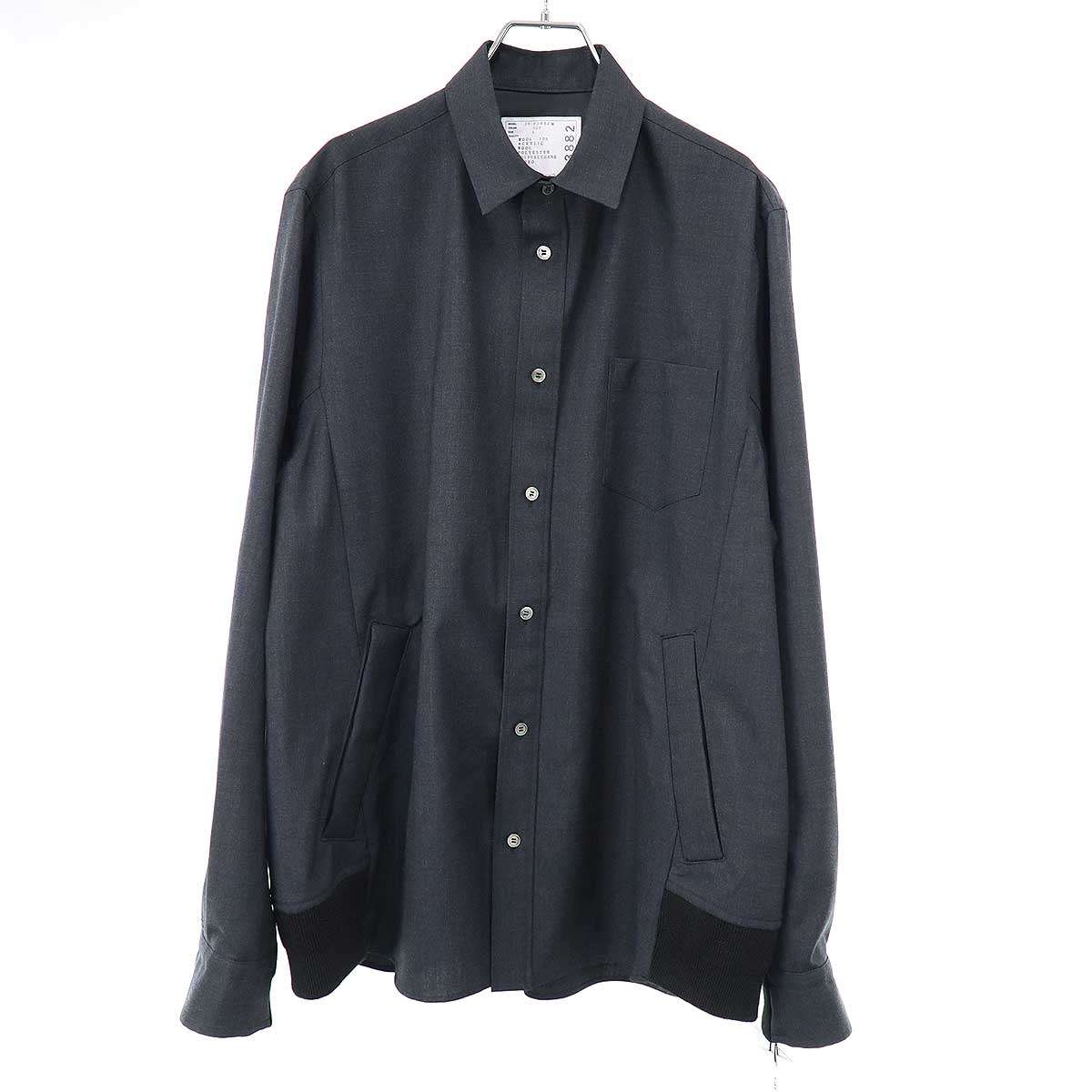 sacai サカイ 25AW Suiting Shirt スーチングシャツ 25-03882M グレー 3 【中古】 ITAY0LTD5VIG｜MODESCAPE 店