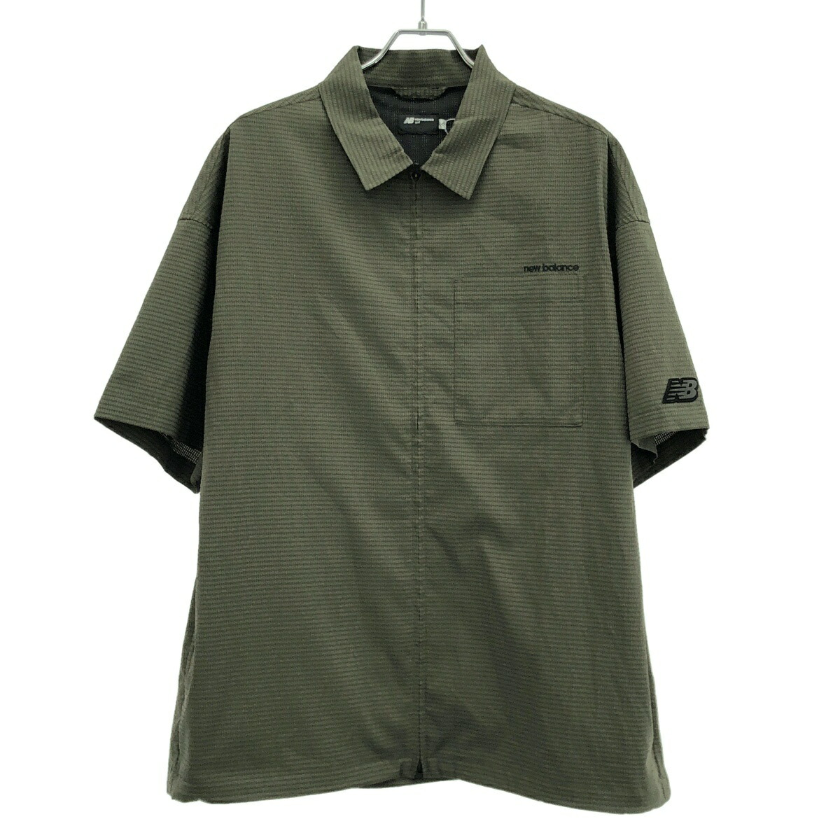 NEW BALANCE GOLF ニュー平衡にする ゴルフ ADVANCEDPAC ショートスリーブジップシャツ 012-5120102 カーキ 6 【中古】 ITNZD61OVC0G