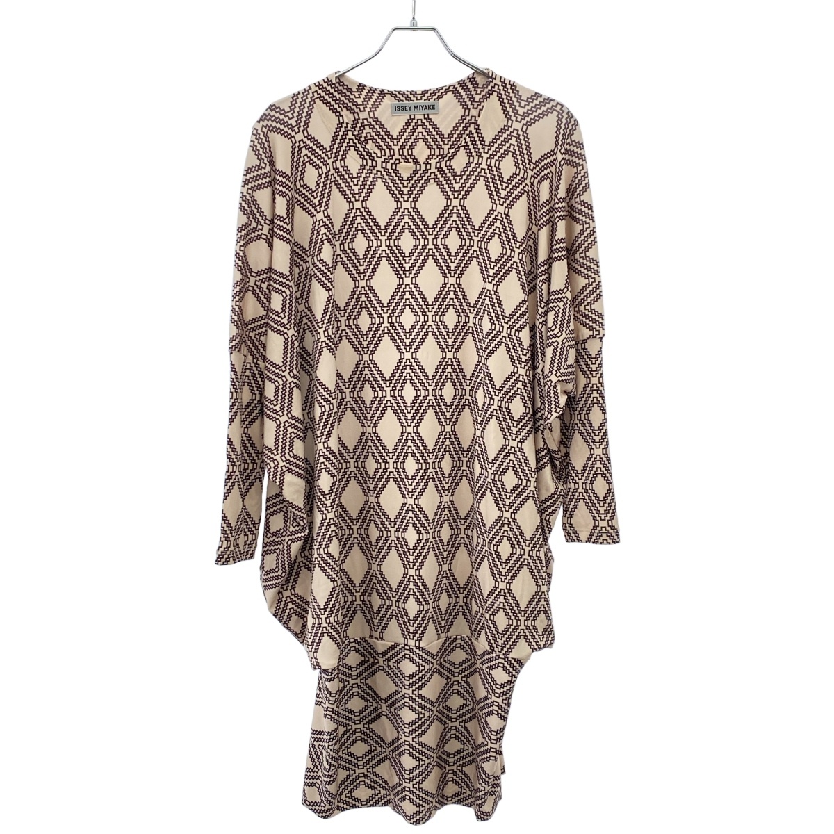 ISSEY MIYAKE イッセイミヤケ 2007SS ジオメトリック ドレスワンピース IM71JH003 ベージュ 2 【中古】 ITCMSIVV26NM|MODESCAPE 店