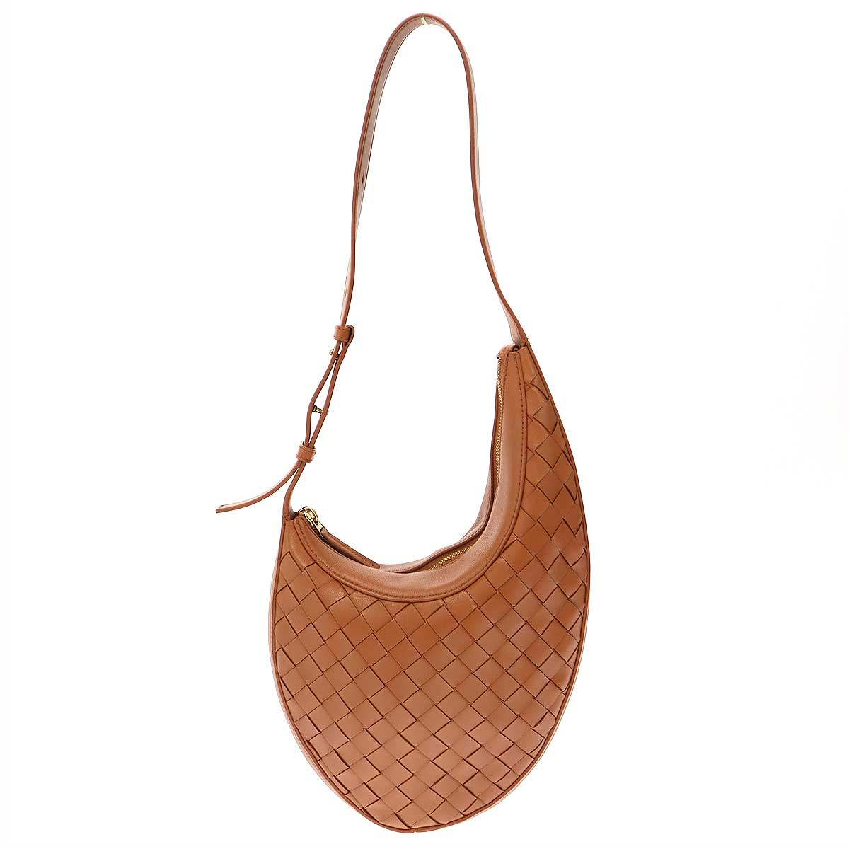 BOTTEGA VENETA ボッテガヴェネタ Drop Small Hobo Bag イントレチャート スモールホーボーバッグ ブラウン - 【中古】 ITSFQFESJ9Q8｜MODESCAPE 店 70,531円