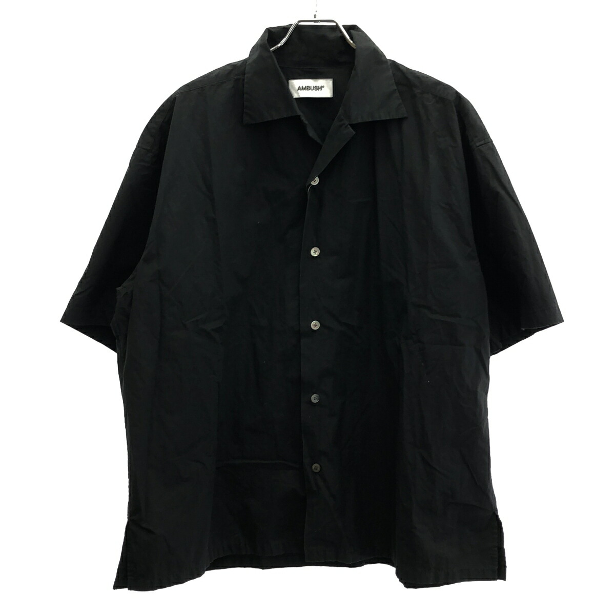 AMBUSH アンブッシュ BACK LOGO PRINT SHIRT バックロゴプリントオープンカラーシャツ 12114583 黒いこと 46 【中古】 ITZ0G11RJTU3