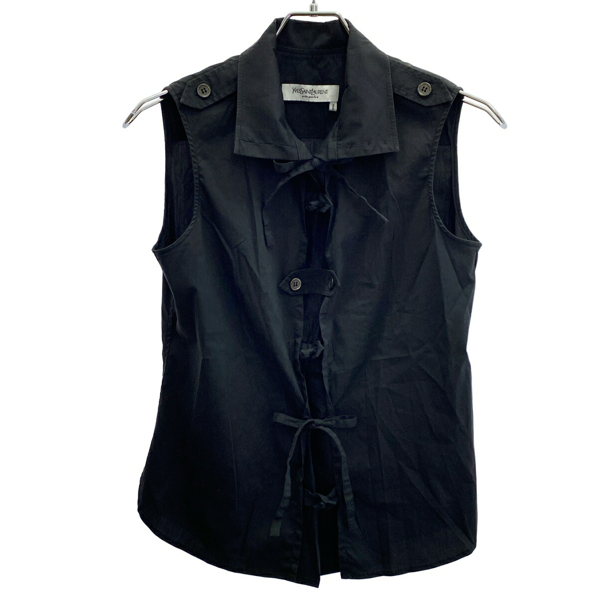 美品 SAINT LAURENT サンローラン ノースリーブレースブラウス 1点 38 ポリエステル コットン レディース AN1734W1 楽天市場】美品 SAINT LAURENT サンローラン ノースリーブレース