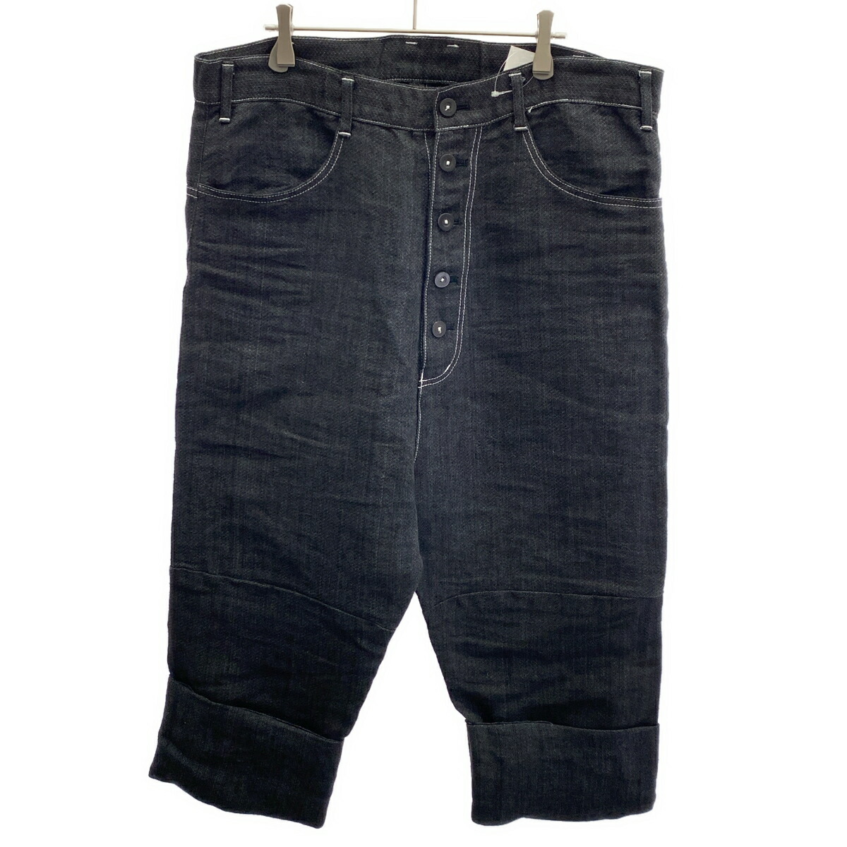 NUDE masahiko maruyama マサヒコ マルまっ盛り 23SS DROP CROTCH 2 TUCKS PANTS ペーパーリネンパンツ NU-1682 薄墨色 3 【中古】 IT90USIK3CZQ
