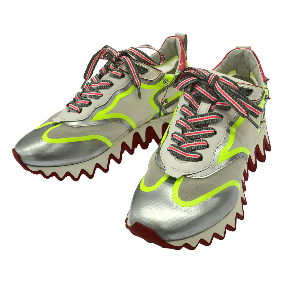 Christian Louboutin クリスチャンルブタン SHARKINA FLAT RETE シャークソールスニーカー  交ぜ合わせる色つや 36 【中古】 ITZE9ODPVRPN