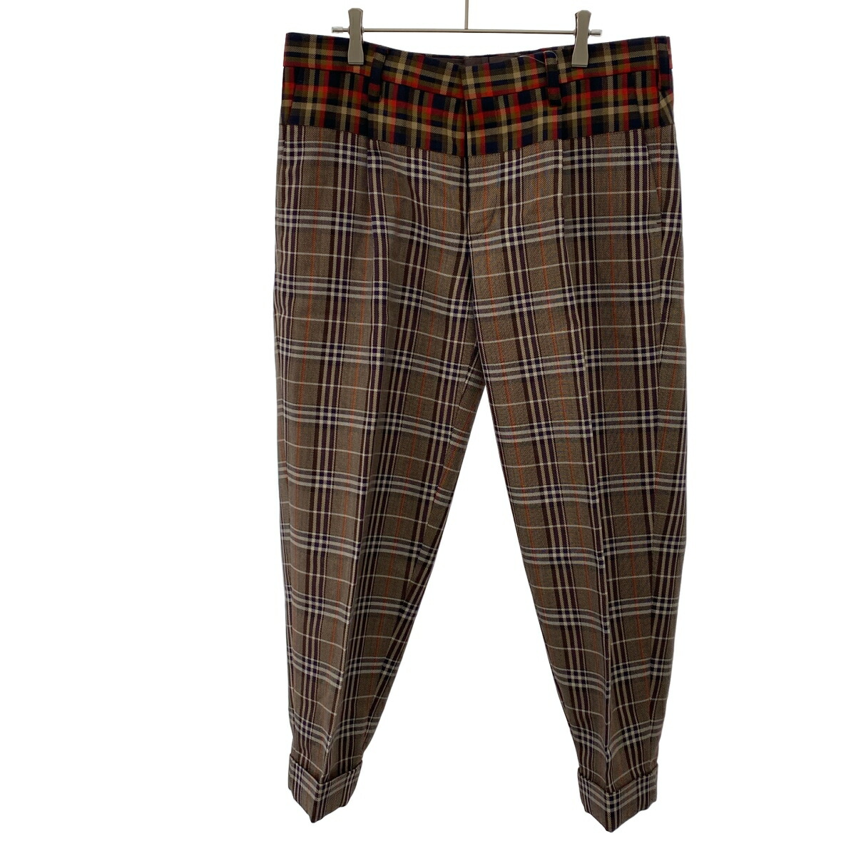 kolor 色合い 20SS 1タックチェックトラウザーパンツ 20SCM-P09105 赤銅色 4 【中古】 IT77GMN2VBQT