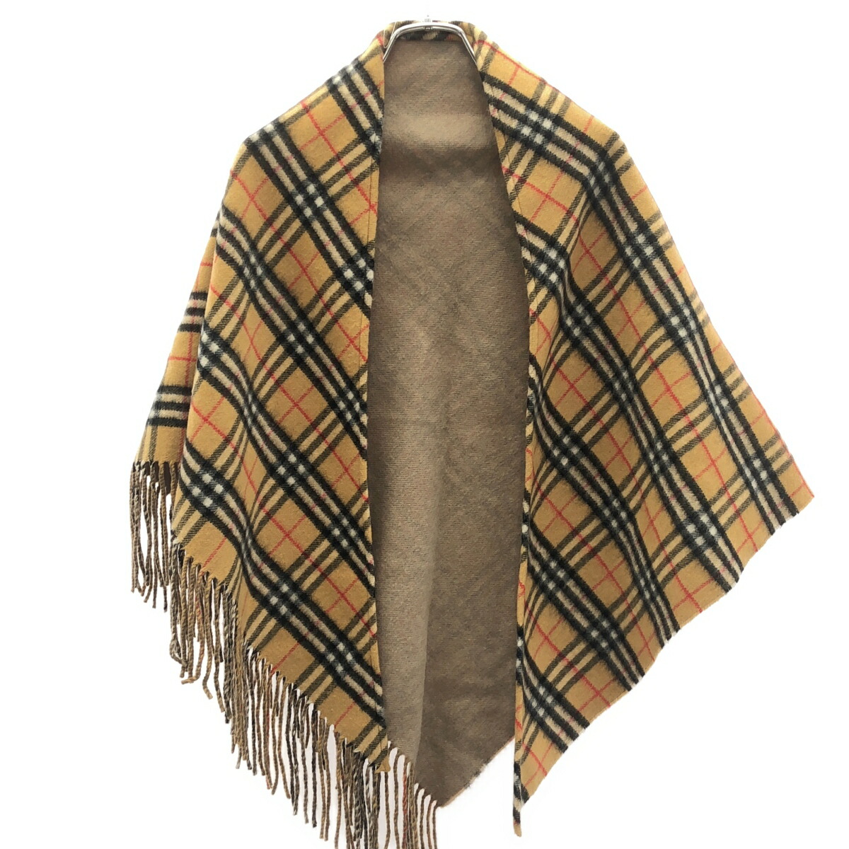 【新品・未使用】 BURBERRY 三角ストール カシミア 100% バーバリー マフラー カシミア100％ 三角スカーフ ポンチョ ショール