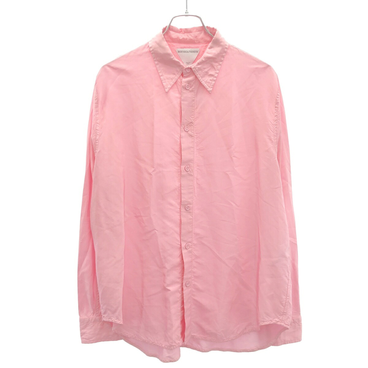 BOTTEGA VENETA ボッテガヴェネタ レーヨンシルクサテンシャツ 679294 V1LI0 ピンク 42 【中古】 ITO8N6SA1SHI｜MODESCAPE 店