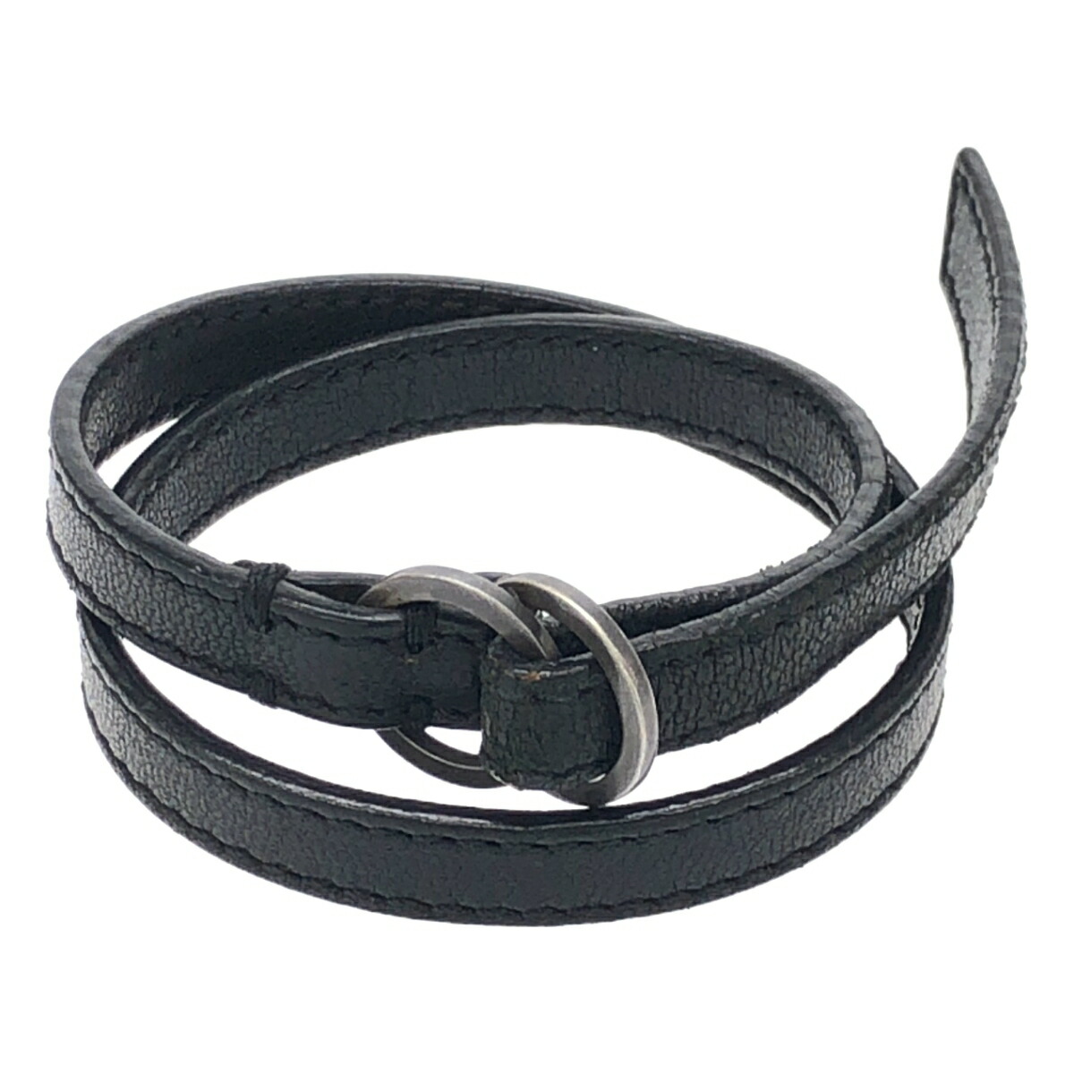 【メゾンマルジェラ✨】ブレスレット　レザー　黒 MAISON MARGIELA レザーブレスレット Sサイズ ブラック メゾン