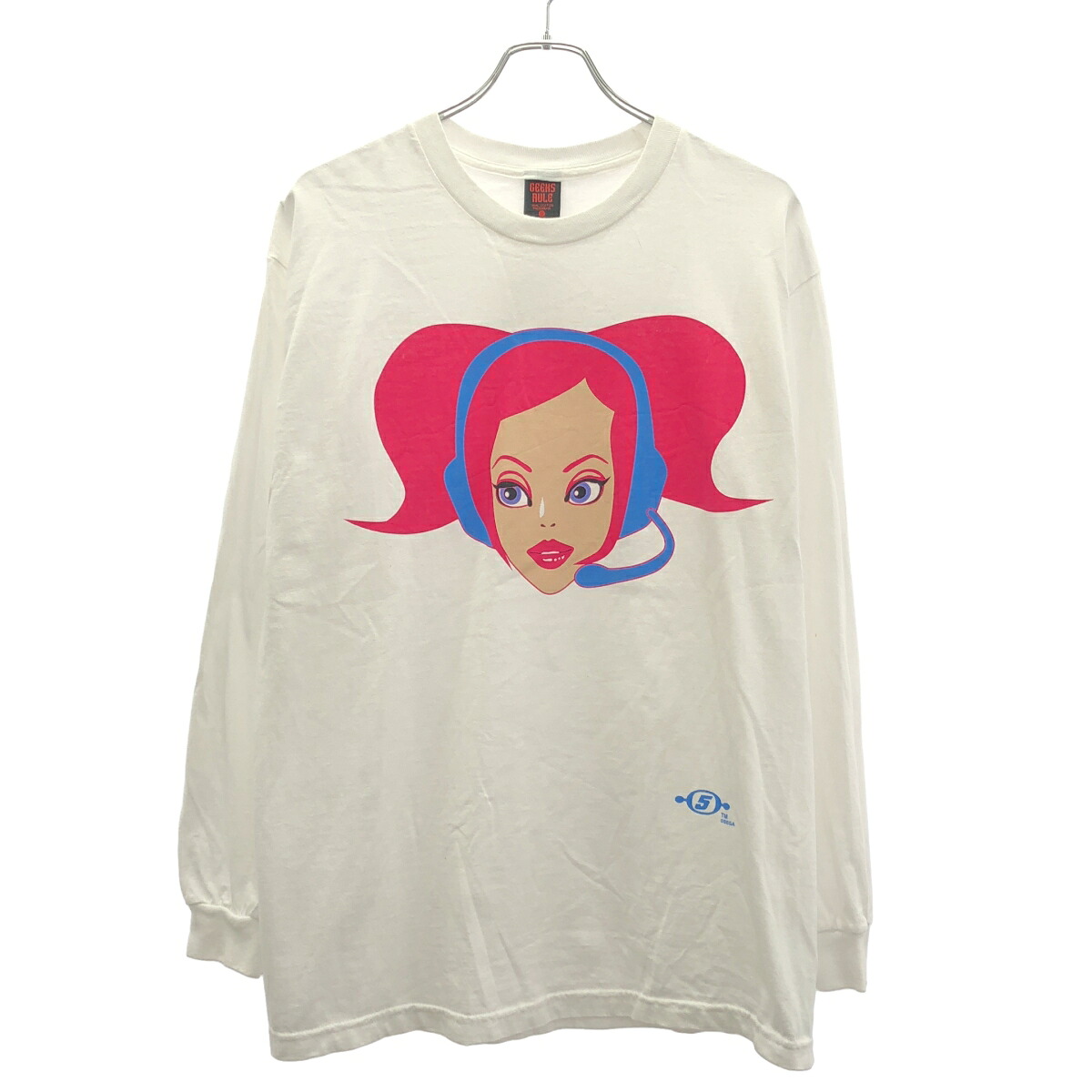 GEEKS RULE ギークスルール SEGA Space Channel 5 Silkscreen Printing LS T Shirt ロング捩りプルオーバー  白いこと L 【中古】 IT8SLZE37HEG