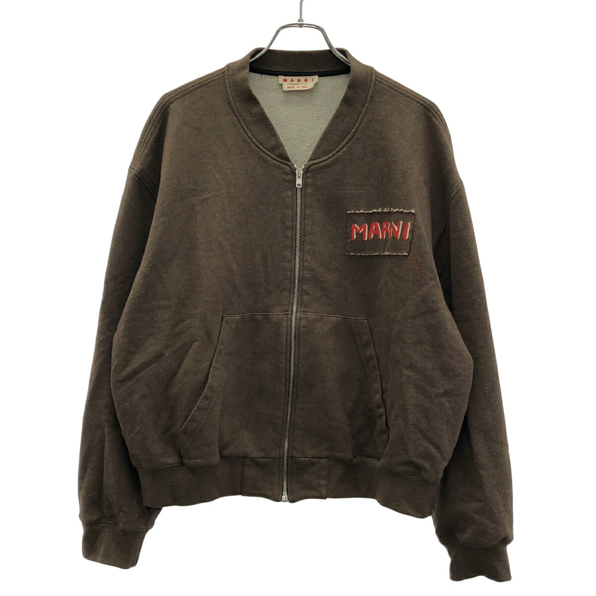MARNI マルニ 24AW ロゴジップアップスウェットブルゾン 上衣 FUMU0136X0 UTC397 赤銅色 48 【中古】 ITEJUV1ZEQJ4