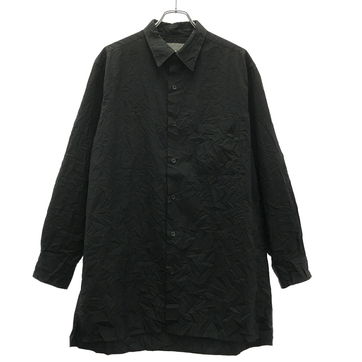 Yohji Yamamoto POUR HOMME ヨウジヤマモト プールオム 22SS Z-BIGシワ加工長袖シャツ HG-B06-002 ブラック 2 【中古】 ITUXA03XFIB4｜MODESCAPE 店