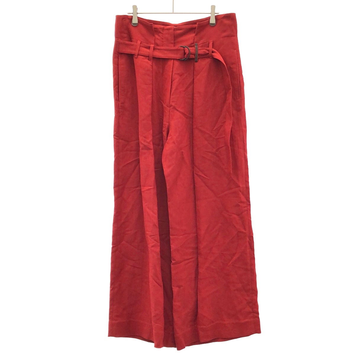 BRUNELLO CUCINELLI ブルネロクチネリ レーヨンリネンベルテッドパンツ レッド 42 【中古】 ITZC29FKO94I|MODESCAPE 店