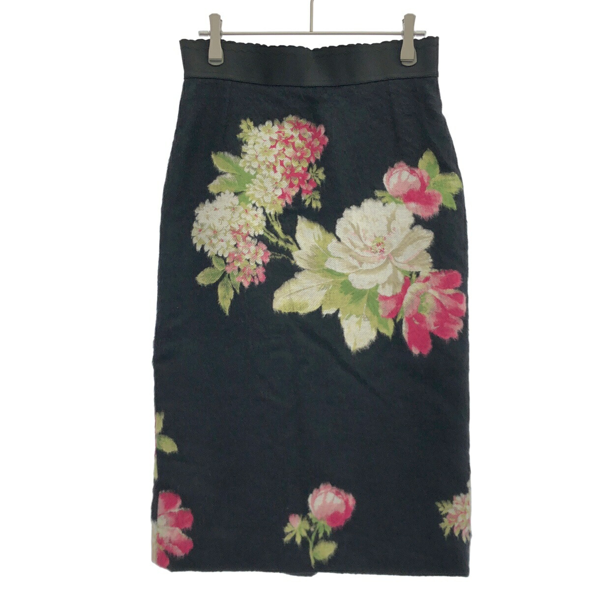 DOLCE\u0026GABBANA ドルチェ＆ガッバーナ フラワージャガードシャギースカート F4G57T ブラック 38 【中古】 ITNC4Z26KA90