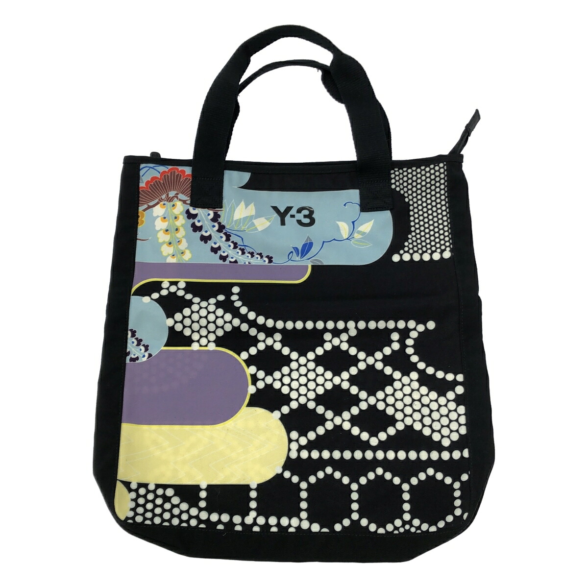 Y-3 ワイスリー 12SS 和柄プリントトートバッグ ブラック&times;ミックス 【中古】 ITECSGPBJQSU｜MODESCAPE 店