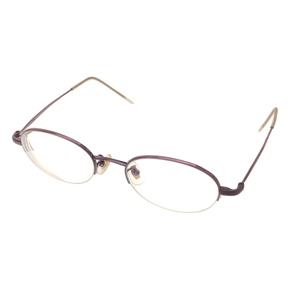 金子眼鏡 PURE TITANIUM ハーフリムアイウェア メガネ パープル 48□19-138 【中古】 IT8IGFG55DIC｜MODESCAPE 店 8,700円