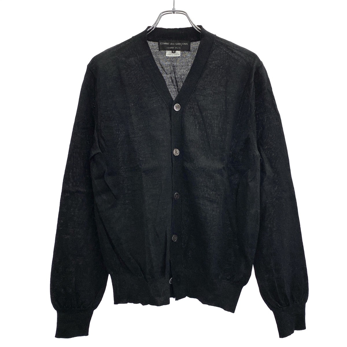 COMME des GARCONS HOMME PLUS コム デギャルソンオムプリュス 2003SS ウールペイントニットカーディガン XI-N004 黒いこと M 【中古】 ITDNB6SUSL08 トップス-メンズファッション