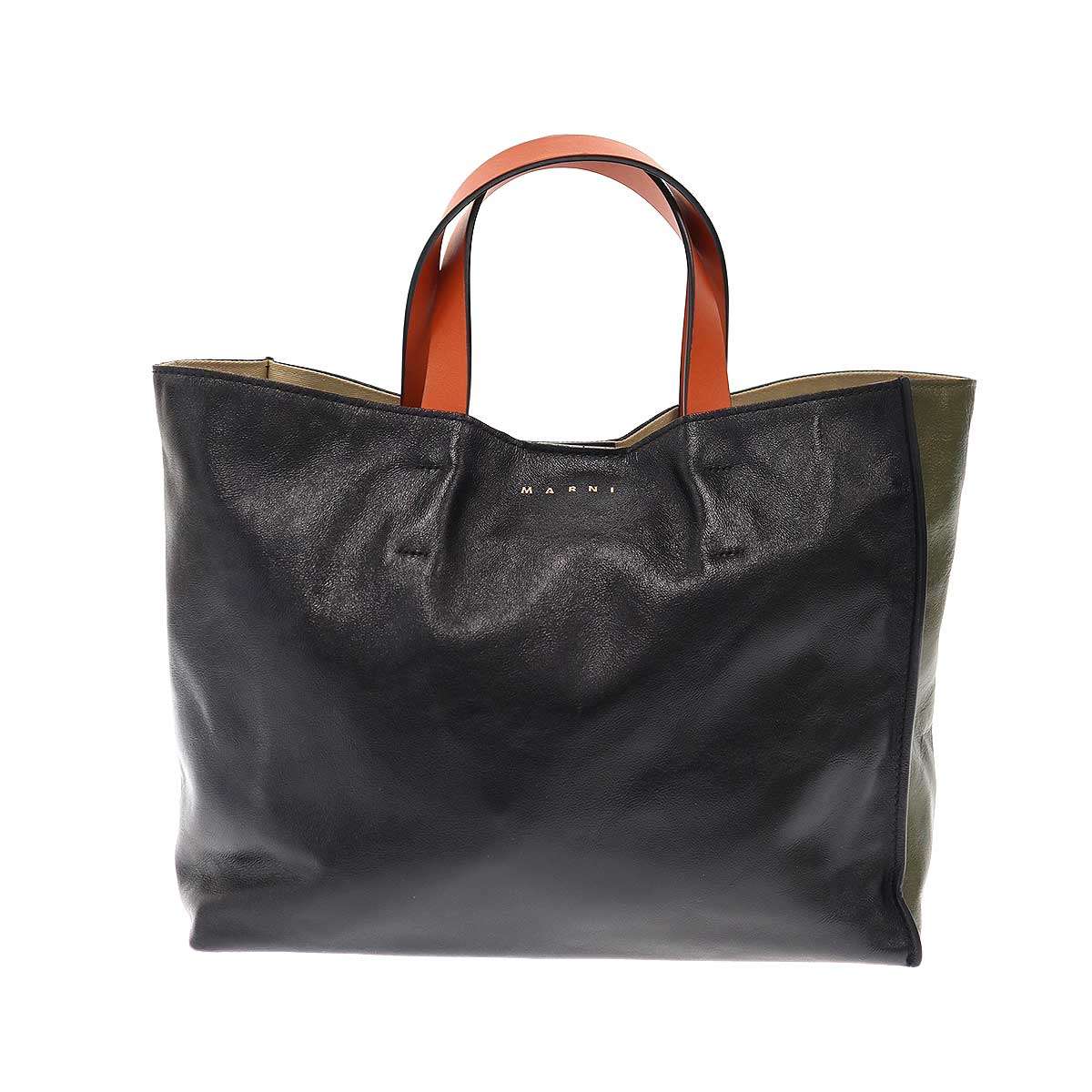 MARNI マルニ MUSEO SOFT スモールショルダーバッグ ブラック×グリーン 【中古】 ITRHWT9JN2HW|MODESCAPE 店